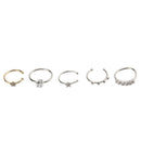 5Pcs Star Crystal Nose Ring Hoop Studs Chic Handmade Fashion Charm Jewelry
