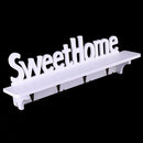 Wood 4 Hooks Storage Rack Wall Mounted Home Bathroom Hanging Shelf Holder