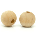 100x 10mm Round Wood Spacer Bead Natural Unpainted Unfinished Wooden Beads BallM