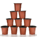 10X Mini Plastic Round Flower Pot Terracotta Nursery Planter Home Garden Decormo