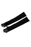 Lady Satin Gloves Formal Party Festival Long Black N9D2