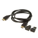 3in 1 HDMI to Mini Micro HDMI V1.4 Adapter Converter 1.5m Cable 1080P Trendy