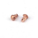 200 Pcs 1/8 inch x 5/16 inch Copper Round Head Solid Rivets Knurled