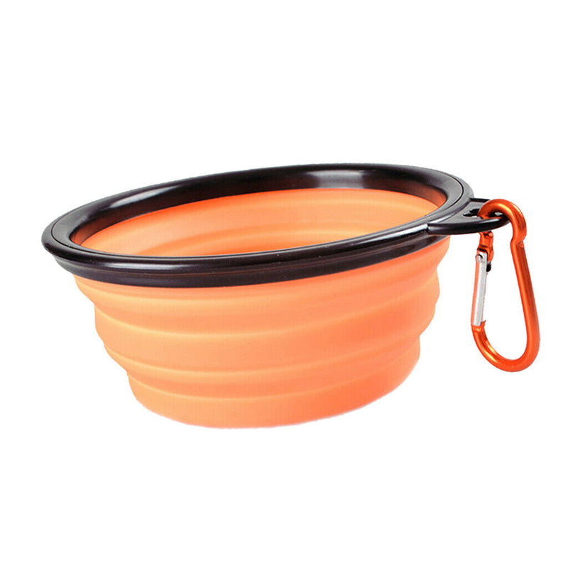 2pcs Portable Dog Cat Puppy Fashion Silicone Collapsible Feeding Food Water