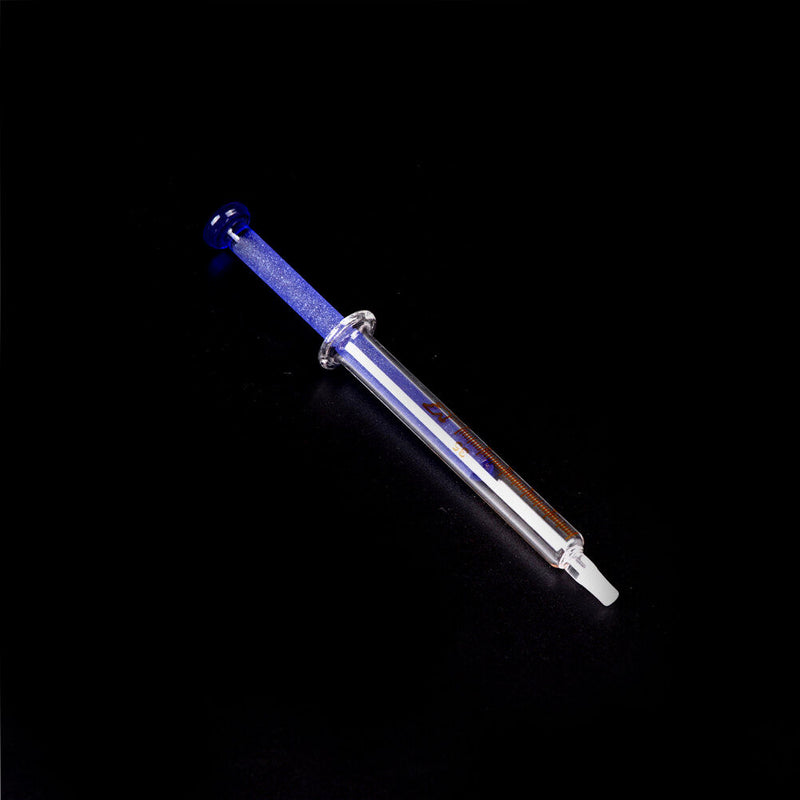 1mL Blue Glass Syringes Sampler Injector Lab Glassware Tool Gift SEAU