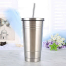 Double Stainless Steel With Straw Coffee Cup With Cup Outdoor Travel