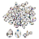 50pcs Clear Crystal Waterddrop Buttons For Clothes Bags Sewing Craft Decor