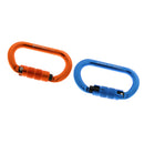 2 Pcs 25KN Screw Lock Carabiners Rock Tree Climbing Hammock Hooking, Orange Blue
