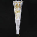 Chinese Dance Party Wedding Lace Flower Folding Hand Held Flower Fan (white F5R6