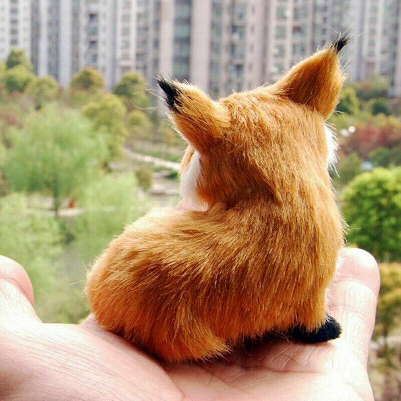 Brown Simulation Polyethylene Furs Squatting Fox Toys For Home Decor Kids Gift