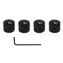 4x Black Tone Volume Control Knob Dome Buttons w/ Wrench for Electric Guitar