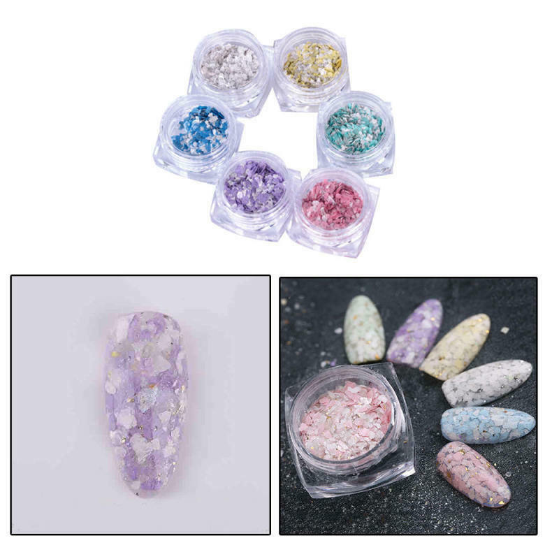 Nail Art Glitter Marble Dust For UV GEL Acrylic Powder Sequin Decor Ti JMS