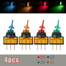 4PCS ROCKER SWITCH Toggle Led Light Car Auto Round ON/OFF SPST 20 AMP Accessory