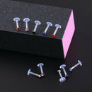 10X 14G Acrylic Zircon Labret Nose Rings Lip Bar Ring Body Piercing JewelryB Gw