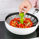 9" Stainless Steel Folding Food Vegetable Poacher Steamer Basket Cooker Extend