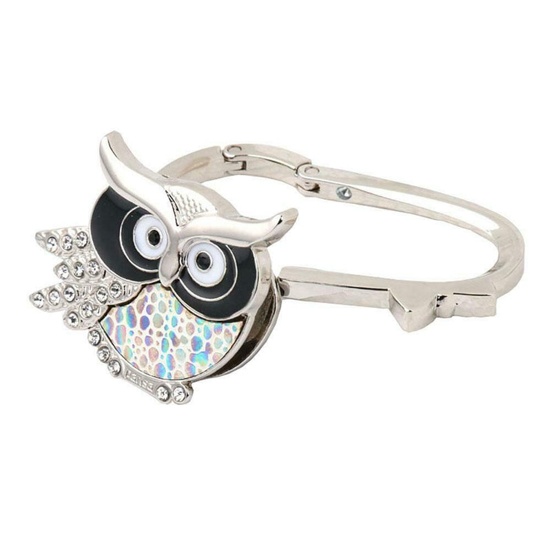 Rhinestone Owl Folding Bag Handbag Purse Table Hook Hanger Holder