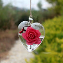 Heart Shaped Glass Hanging Vase Bottle Terrarium Container Plant Flower Tab X8A7