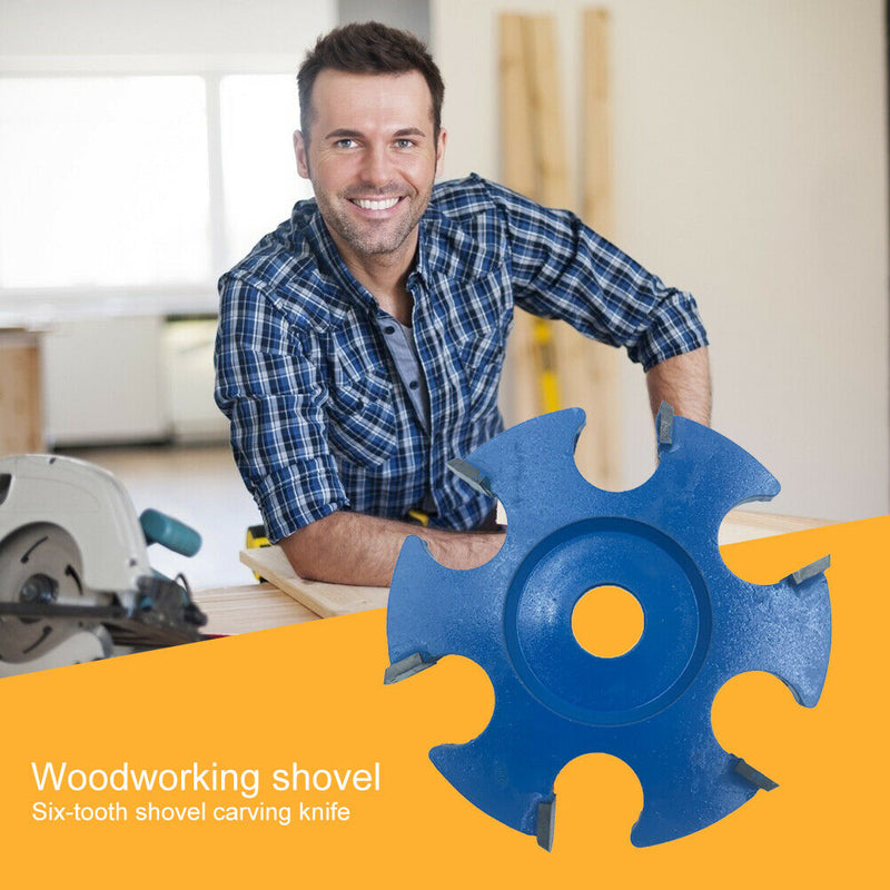 6Teeth Woodworking Carving Cutter Disc Milling Attachment For Angle Grinder Tool