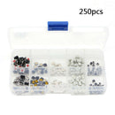 250 Pcs 10 Models Tactile Push Button Switch Micro Switch for Car Remote Control