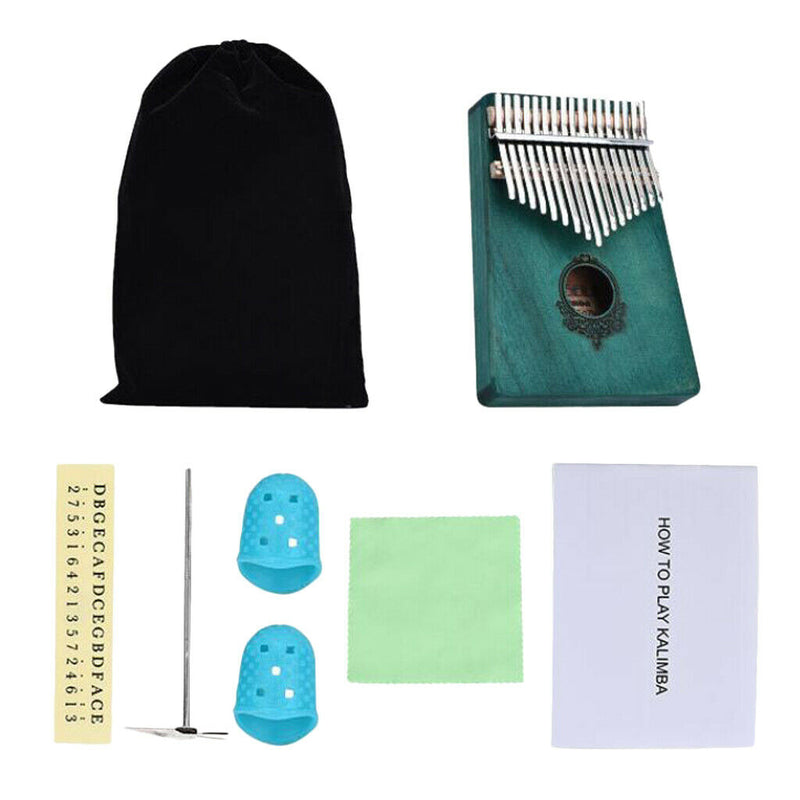 17 Key Kalimba Thumb Finger Piano Mbira Musical Instrument with Tuning Hammer,