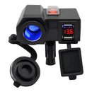 CS-588C1 Motorcycle USB Charger Cigarette Lighter Socket w/Switch Voltmeter
