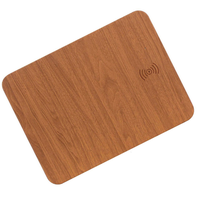 Wireless Charger Large Mouse Mat Mice Desktop Charging Wood Mousepad Anti-slip