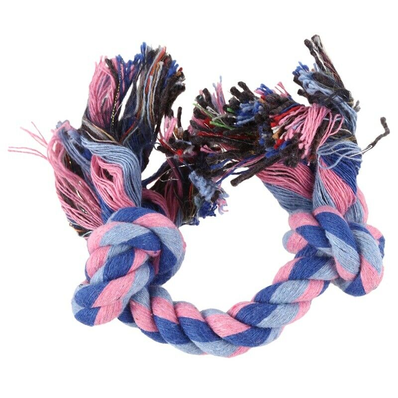 5X(Family Dogs Pets Multicolor Braided Rope Bone Chewing Bone Tug Toy18cm  Y5M9)