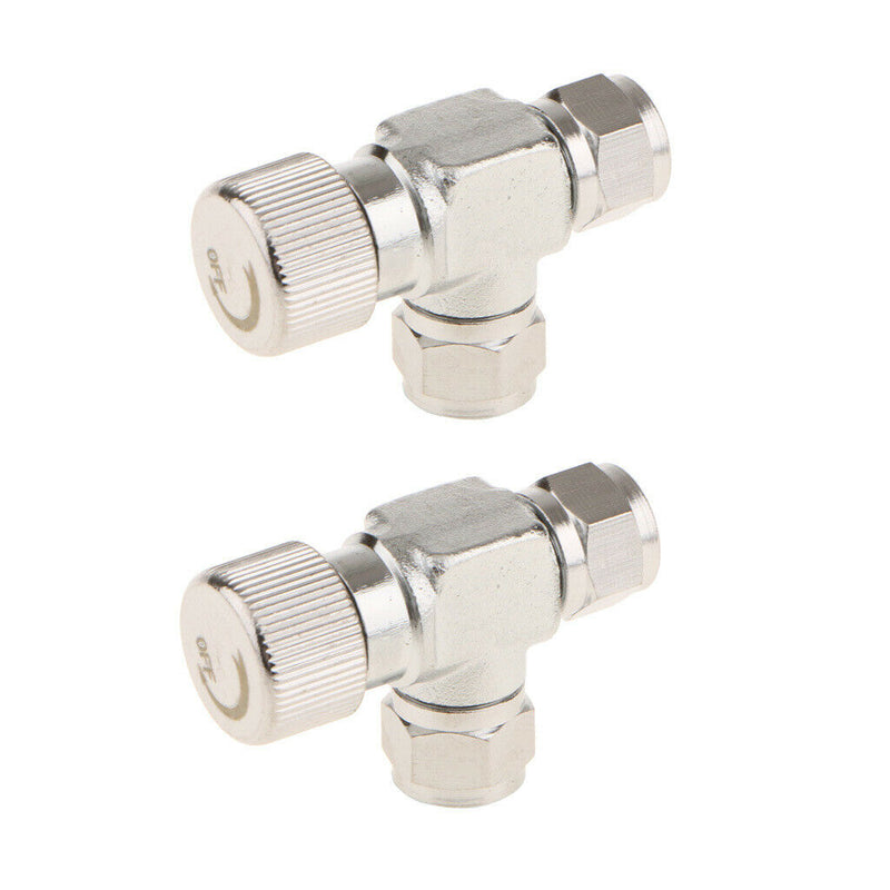 2 Pcs 2 Way Aquarium Plants Tank Dual Head CO2 Tube  Valve