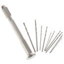 Metal Hand Twist Drill With 10 HHS Drill Bits Drilling Tool Watch Repair Too Bj