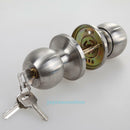 Stainless Rotation Round Door Knobs Handle Entrance Passage Lock With Key Set