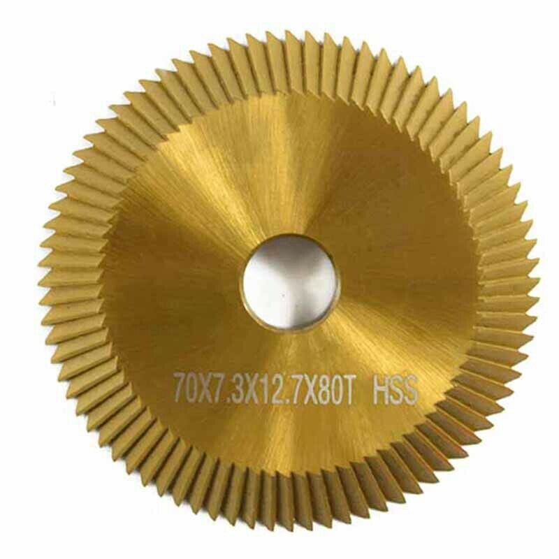 1Pc Titanium Coated Key Machine Cutter 70X7.3X12.7Mm 80T Hss Key Duplicate  S3L2