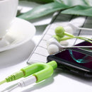 3.5mm Extension Earphone Audio Splitter 1 Male to 2 Female Adapter (Green)