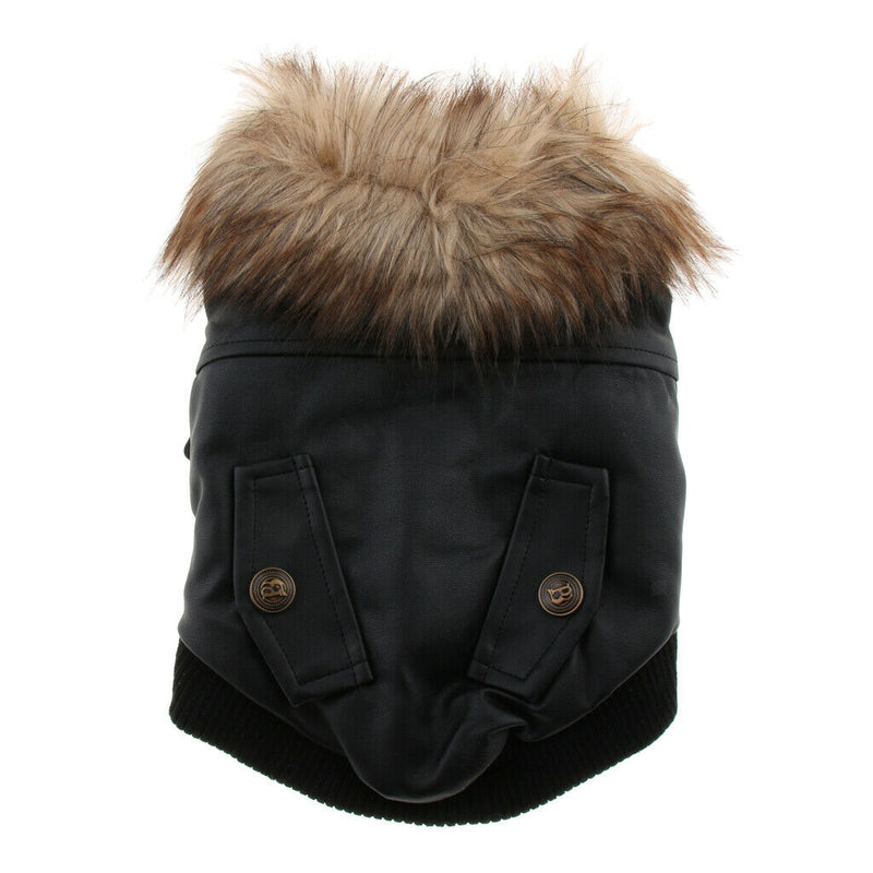 Pet Cat Dog Warm Clothes Winter Coat Dog Cat Pet Jacket Costume Black M