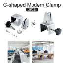 2pcs Clamp Adjustable Desktop Partition Retainer Clips Aluminum Alloy C-shaped