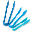 Set of 3 Tone Blue Compact Large Medium Small Plastic Cooking Tongs