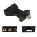 USB Male 3 RCA Female Audio Video Adapter AV Converter Cable Cord Black