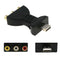 USB Male 3 RCA Female Audio Video Adapter AV Converter Cable Cord Black