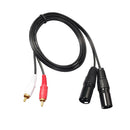 2 RCA to 2 XLR Male Audio Cable Cord Wire, 1.5m/4.92ft