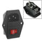 Multi-function 3 Pin IEC320 C14 AC Inlet Male Plug Power Socket With Fuse Switch