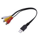 1Pc Usb Male Plug To 3 Rca Female Adapter Audio Converter Video Av A/V Cabl