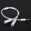 3.5mm AUX Audio Mic Splitter Cable Earphone Headphone Adapter Male To Female ES