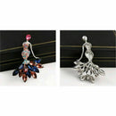 Elegant Mermaid Brooch Bling Crystal Diamond Rhinestone Sparkling Charm Dec