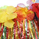 6pcs Hawaiian Fancy Dress Hula Grass Skirt Bra Flower Accessory Lady Costume