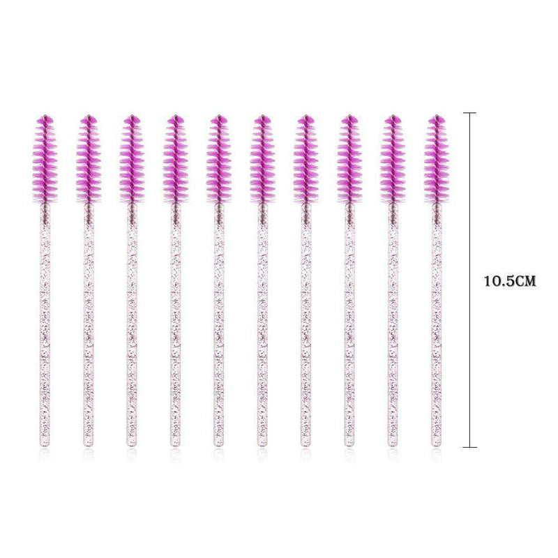 50pcs Disposable Makeup Eyelash Brushes Mascara Wands Applicator (Rose) A