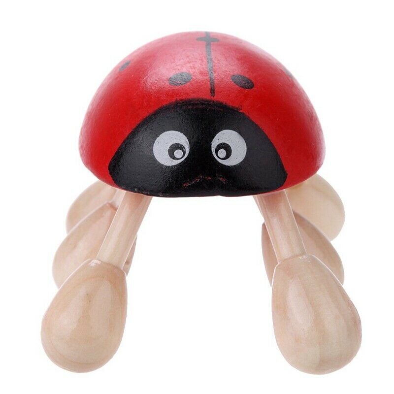 Ladybug Six Feet wooden Massager Massage head Beetle Red Y5Y5