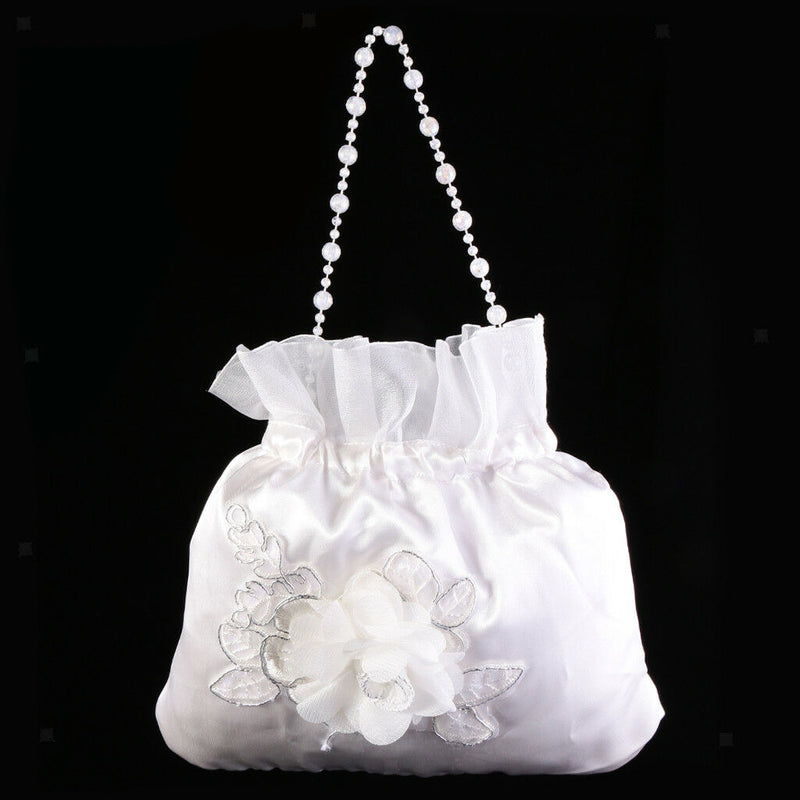 Satin Bridal Bridesmaid Wedding Flower Girl Dolly Bag Handbag Purse