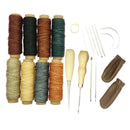 22Pcs Leather Craft Hand Stitching Sewing Tools Awl Waxed Thread Thimble Ki