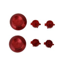 3x Replacement Metal Thumbsticks Bullet Buttons Set for PS4 Controller Red