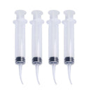 4Pcs/Set 12ml Disposable Transparent Dental Irrigation Syringe With Curved Tip F