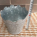 Small Tabletop Tin Metal Flower Vase Planter Home Room Window Box Trough Pot